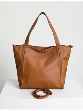 NWOT Anna Luchini Tan Leather Convertible Tote Crossbody Bag! Made in Italy!NEW!